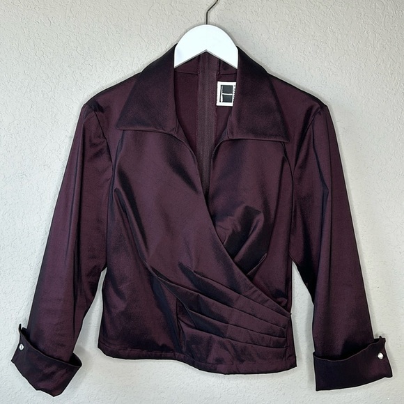 Tadashi Shoji Tops - Vintage 80's Tadashi Faux Wrap Top Size 12